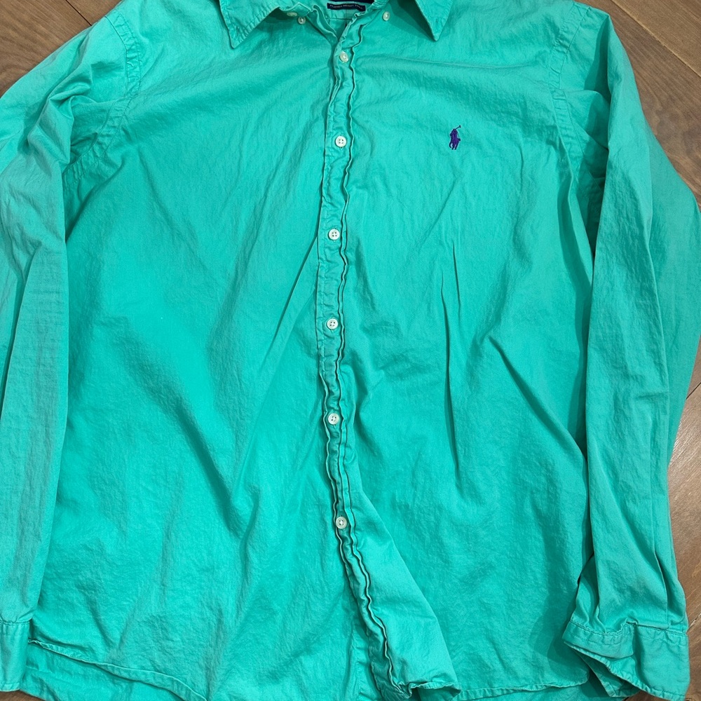 Ralph Lauren Polo Men's Aqua Button Down Shirt